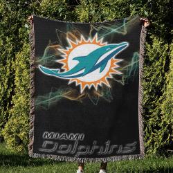 NFL Miami Dolphins Football Team Woven Tapestry Blanket Amazing Gift For Fans And Friends Home Decor MDW17