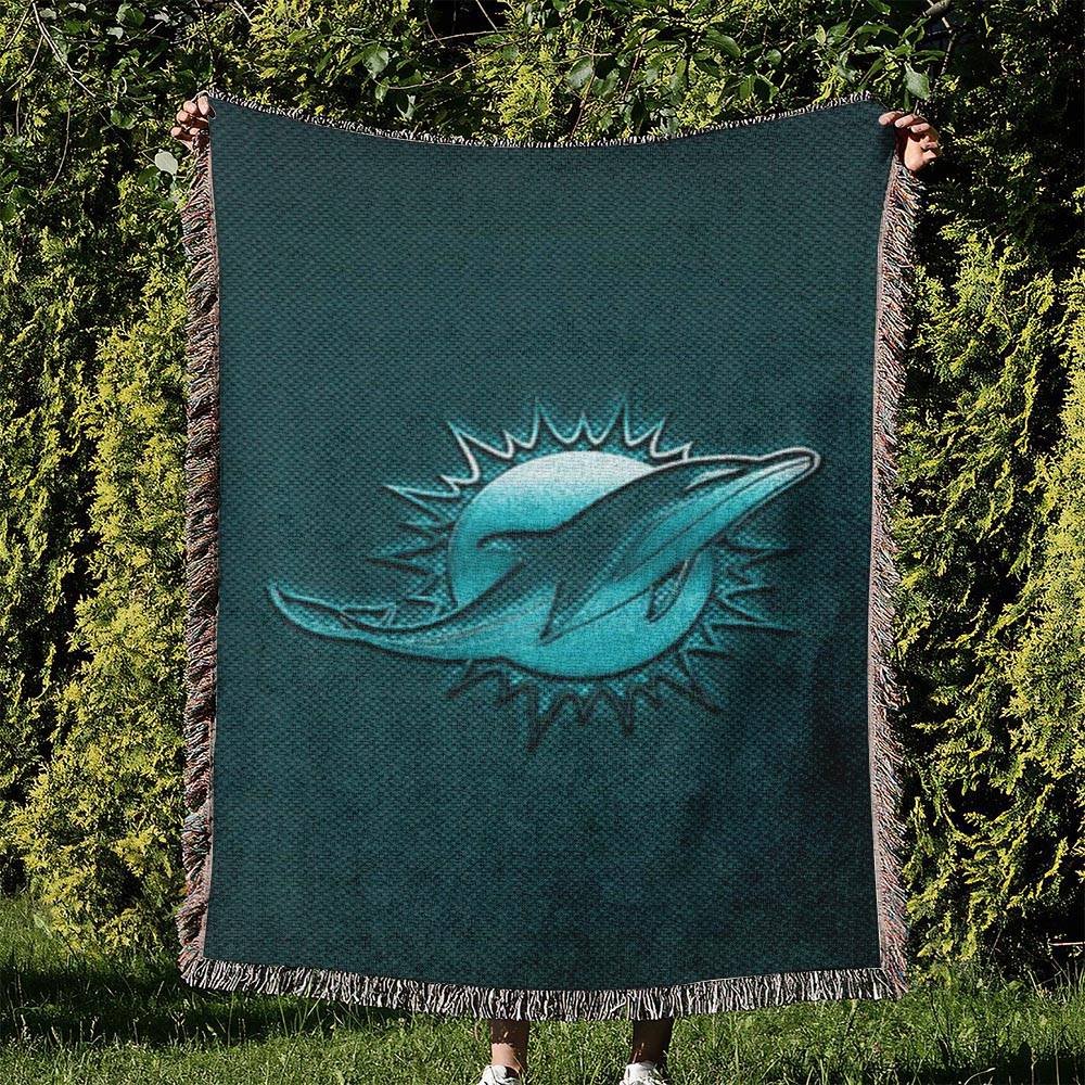 NFL Miami Dolphins Football Team Woven Tapestry Blanket Amazing Gift For Fans And Friends Home Decor MDW18