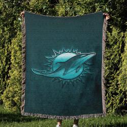 NFL Miami Dolphins Football Team Woven Tapestry Blanket Amazing Gift For Fans And Friends Home Decor MDW18