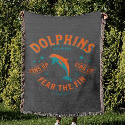 NFL Miami Dolphins Football Team Woven Tapestry Blanket Amazing Gift For Fans And Friends Home Decor MDW19