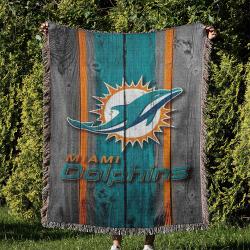 NFL Miami Dolphins Football Team Woven Tapestry Blanket Amazing Gift For Fans And Friends Home Decor MDW2