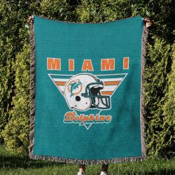 NFL Miami Dolphins Football Team Woven Tapestry Blanket Amazing Gift For Fans And Friends Home Decor MDW26