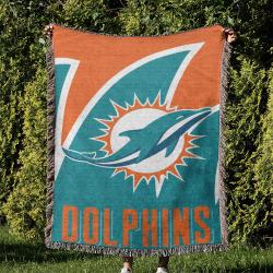 NFL Miami Dolphins Football Team Woven Tapestry Blanket Amazing Gift For Fans And Friends Home Decor MDW31