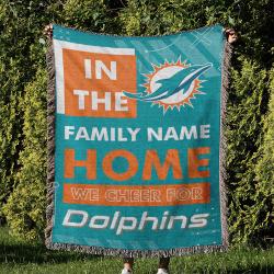 NFL Miami Dolphins Football Team Woven Tapestry Blanket Amazing Gift For Fans And Friends Home Decor MDW33