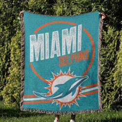 NFL Miami Dolphins Football Team Woven Tapestry Blanket Amazing Gift For Fans And Friends Home Decor MDW39