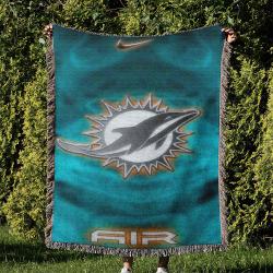NFL Miami Dolphins Football Team Woven Tapestry Blanket Amazing Gift For Fans And Friends Home Decor MDW4