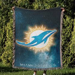 NFL Miami Dolphins Football Team Woven Tapestry Blanket Amazing Gift For Fans And Friends Home Decor MDW5