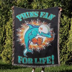 NFL Miami Dolphins Football Team Woven Tapestry Blanket Amazing Gift For Fans And Friends Home Decor MDW6