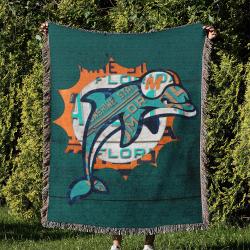 NFL Miami Dolphins Football Team Woven Tapestry Blanket Amazing Gift For Fans And Friends Home Decor MDW7