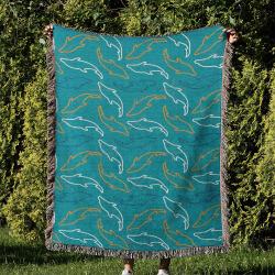NFL Miami Dolphins Football Team Woven Tapestry Blanket Amazing Gift For Fans And Friends Home Decor MDW9