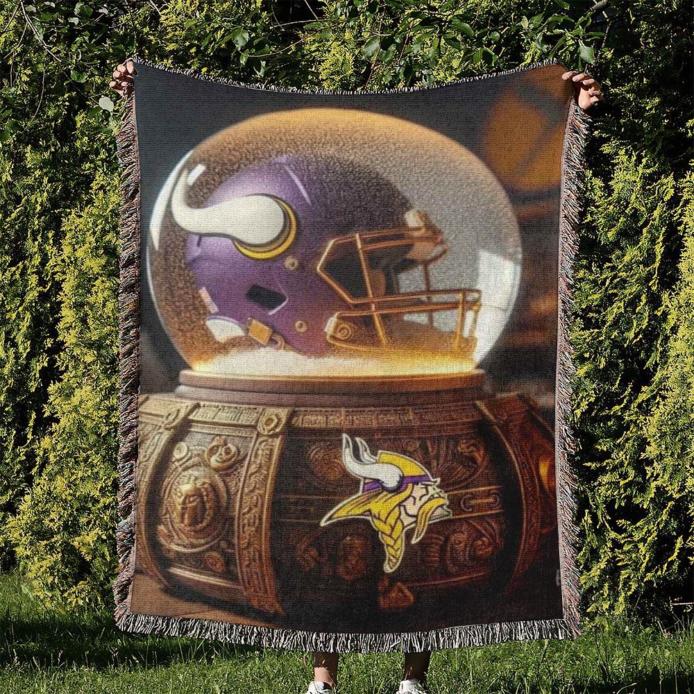 NFL Minnesota Vikings Football Team Woven Tapestry Blanket Amazing Gift For Fans And Friends Home Decor MVW1