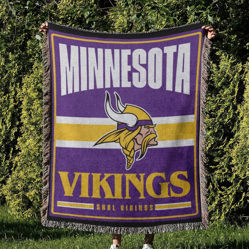 NFL Minnesota Vikings Football Team Woven Tapestry Blanket Amazing Gift For Fans And Friends Home Decor MVW15