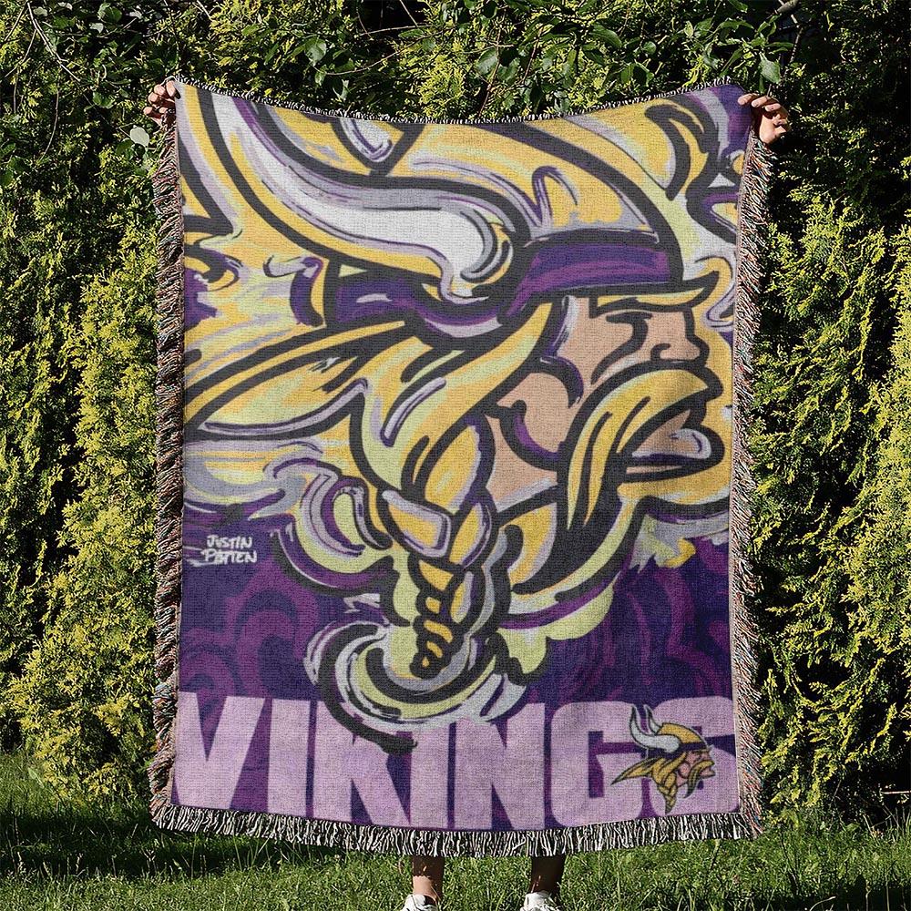 NFL Minnesota Vikings Football Team Woven Tapestry Blanket Amazing Gift For Fans And Friends Home Decor MVW17