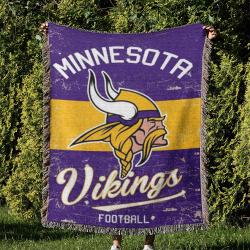 NFL Minnesota Vikings Football Team Woven Tapestry Blanket Amazing Gift For Fans And Friends Home Decor MVW18