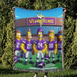 NFL Minnesota Vikings Football Team Woven Tapestry Blanket Amazing Gift For Fans And Friends Home Decor MVW2