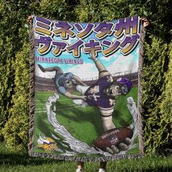 NFL Minnesota Vikings Football Team Woven Tapestry Blanket Amazing Gift For Fans And Friends Home Decor MVW21