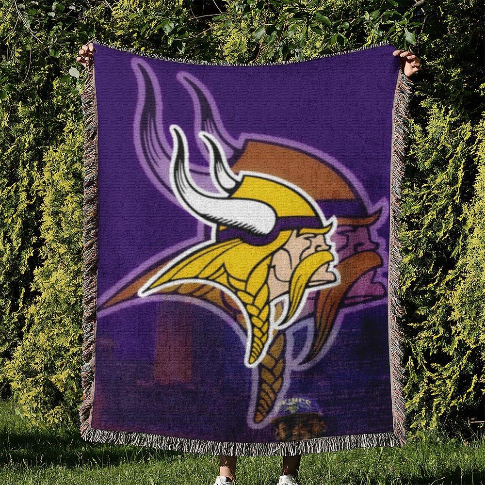 NFL Minnesota Vikings Football Team Woven Tapestry Blanket Amazing Gift For Fans And Friends Home Decor MVW22
