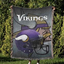 NFL Minnesota Vikings Football Team Woven Tapestry Blanket Amazing Gift For Fans And Friends Home Decor MVW25