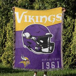 NFL Minnesota Vikings Football Team Woven Tapestry Blanket Amazing Gift For Fans And Friends Home Decor MVW28
