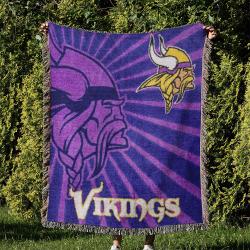 NFL Minnesota Vikings Football Team Woven Tapestry Blanket Amazing Gift For Fans And Friends Home Decor MVW31