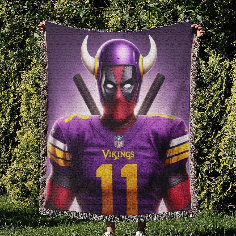 NFL Minnesota Vikings Football Team Woven Tapestry Blanket Amazing Gift For Fans And Friends Home Decor MVW4