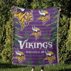 NFL Minnesota Vikings Football Team Woven Tapestry Blanket Amazing Gift For Fans And Friends Home Decor MVW44