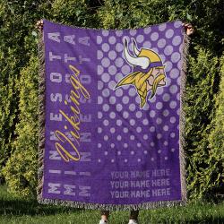 NFL Minnesota Vikings Football Team Woven Tapestry Blanket Amazing Gift For Fans And Friends Home Decor MVW45