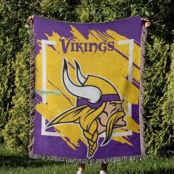 NFL Minnesota Vikings Football Team Woven Tapestry Blanket Amazing Gift For Fans And Friends Home Decor MVW48