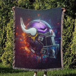 NFL Minnesota Vikings Football Team Woven Tapestry Blanket Amazing Gift For Fans And Friends Home Decor MVW5