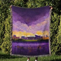 NFL Minnesota Vikings Football Team Woven Tapestry Blanket Amazing Gift For Fans And Friends Home Decor MVW7