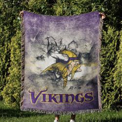 NFL Minnesota Vikings Football Team Woven Tapestry Blanket Amazing Gift For Fans And Friends Home Decor MVW8
