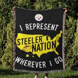NFL Pittsburgh Steelers Football Team Woven Tapestry Blanket Amazing Gift For Fans And Friends Home Decor PSW12