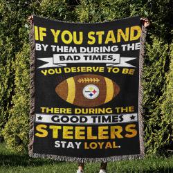 NFL Pittsburgh Steelers Football Team Woven Tapestry Blanket Amazing Gift For Fans And Friends Home Decor PSW13