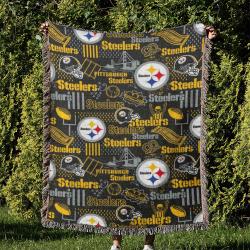 NFL Pittsburgh Steelers Football Team Woven Tapestry Blanket Amazing Gift For Fans And Friends Home Decor PSW24