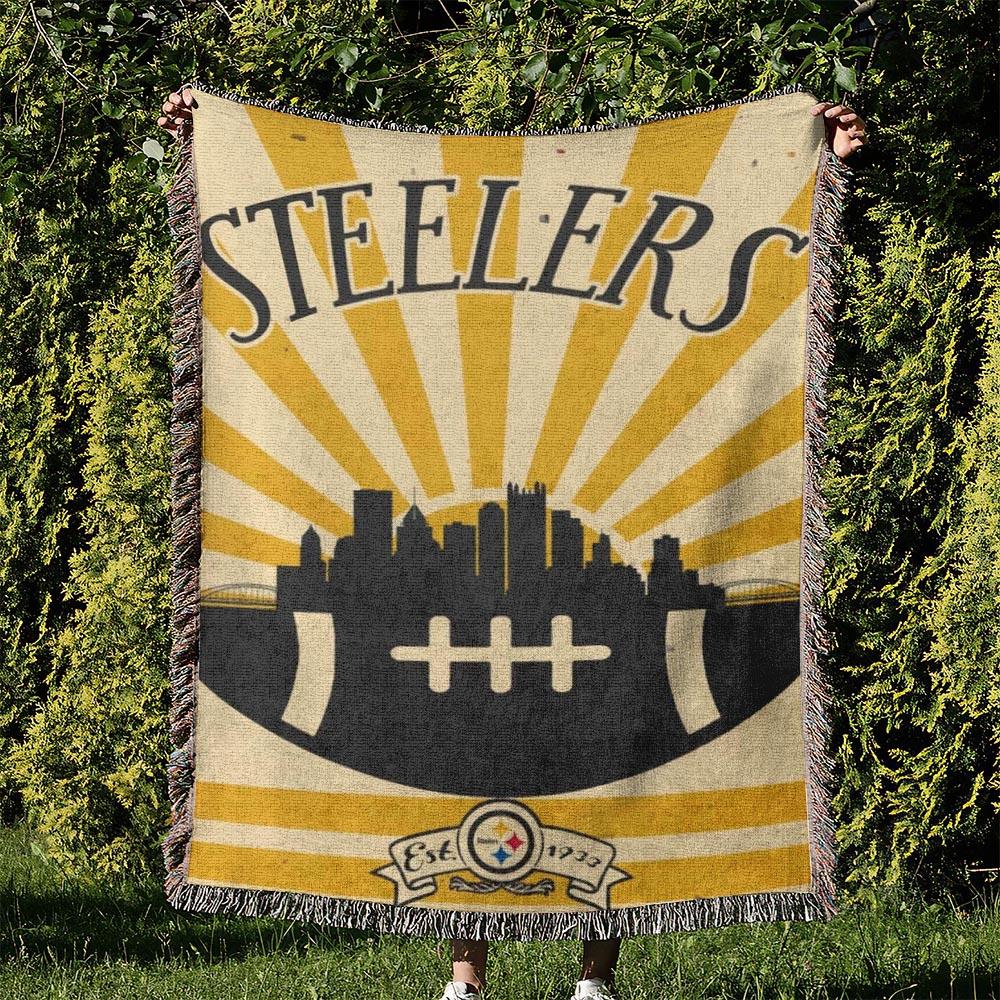 NFL Pittsburgh Steelers Football Team Woven Tapestry Blanket Amazing Gift For Fans And Friends Home Decor PSW25