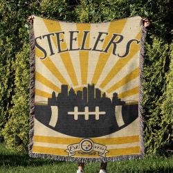 NFL Pittsburgh Steelers Football Team Woven Tapestry Blanket Amazing Gift For Fans And Friends Home Decor PSW25
