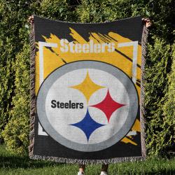 NFL Pittsburgh Steelers Football Team Woven Tapestry Blanket Amazing Gift For Fans And Friends Home Decor PSW33