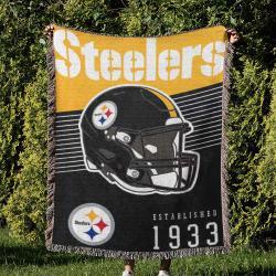 NFL Pittsburgh Steelers Football Team Woven Tapestry Blanket Amazing Gift For Fans And Friends Home Decor PSW35