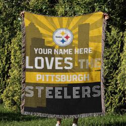 NFL Pittsburgh Steelers Football Team Woven Tapestry Blanket Amazing Gift For Fans And Friends Home Decor PSW39
