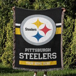 NFL Pittsburgh Steelers Football Team Woven Tapestry Blanket Amazing Gift For Fans And Friends Home Decor PSW42