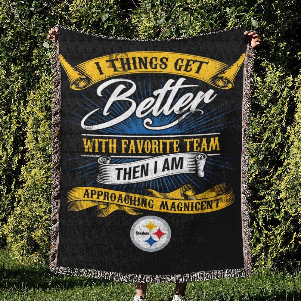 NFL Pittsburgh Steelers Football Team Woven Tapestry Blanket Amazing Gift For Fans And Friends Home Decor PSW7