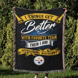 NFL Pittsburgh Steelers Football Team Woven Tapestry Blanket Amazing Gift For Fans And Friends Home Decor PSW7