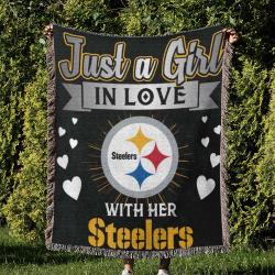 NFL Pittsburgh Steelers Football Team Woven Tapestry Blanket Amazing Gift For Fans And Friends Home Decor PSW8