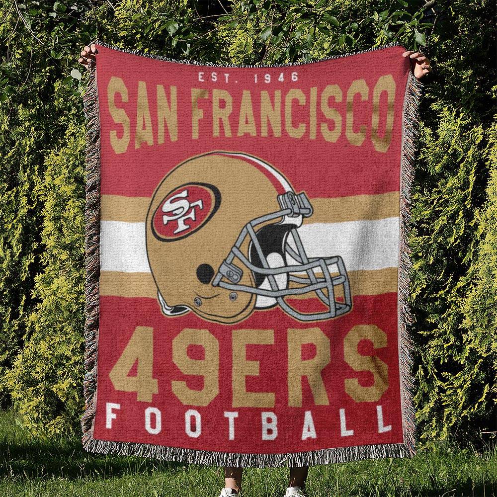 NFL San Francisco 49ers Football Team Woven Tapestry Blanket Amazing Gift For Fans And Friends Home Decor SFW10