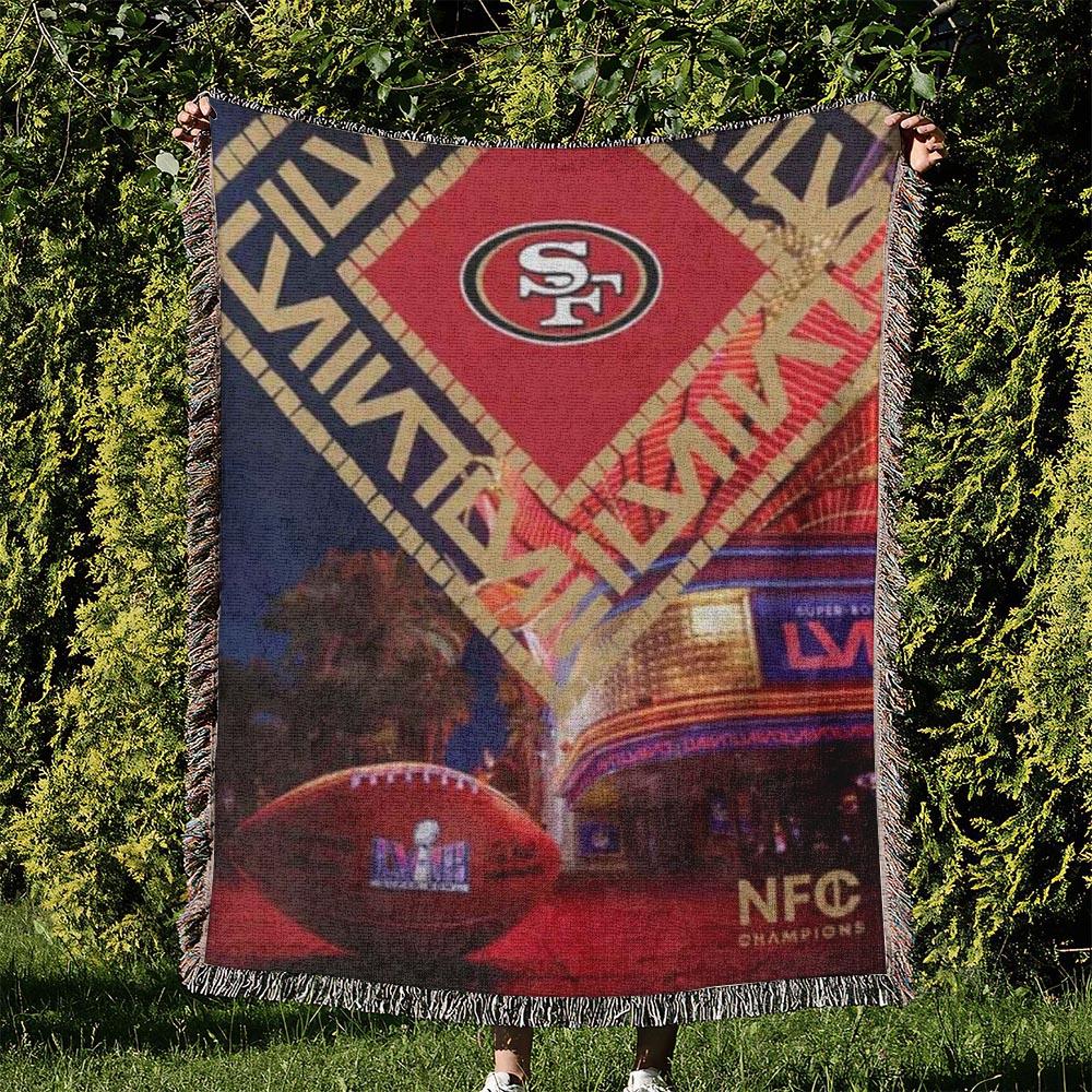 NFL San Francisco 49ers Football Team Woven Tapestry Blanket Amazing Gift For Fans And Friends Home Decor SFW21
