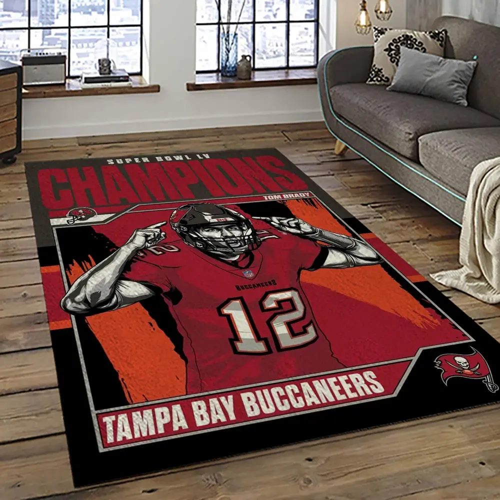 NFL Tampa Bay Buccaneers Football Team Logo Sport Carpet Area Rug Home Decor Best Gift For Friends TPBB33