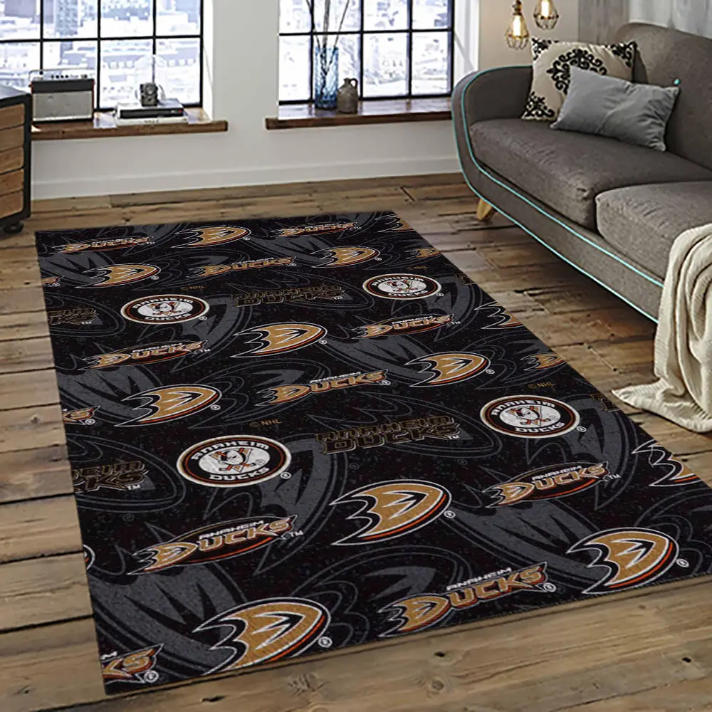 NHL Anaheim Ducks Ice Hockey Team Logo Sport Carpet Area Rug Home Decor Gift The Ducks Gift For Fans Gift For Son AHD5