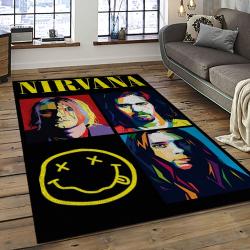 Nirvana Rock Band Punk Rock Music Retangle Carpet Area Rug Home Decor Best Gift For Fan And Friends NV24
