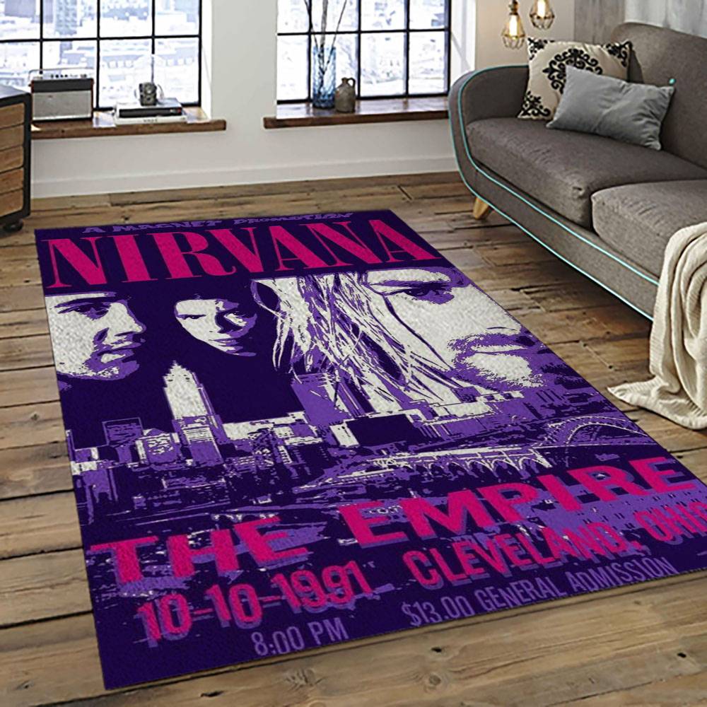 Nirvana Rock Band Punk Rock Music Retangle Carpet Area Rug Home Decor Best Gift For Fan And Friends NV28