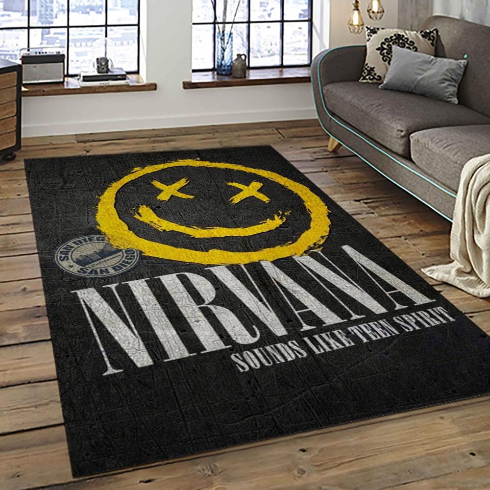 Nirvana Rock Band Punk Rock Music Retangle Carpet Area Rug Home Decor Best Gift For Fan And Friends NV34